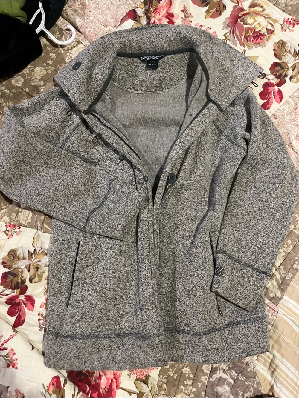 Women's Heather Gray Knit Pea Coat - Lightweight Zip-Front